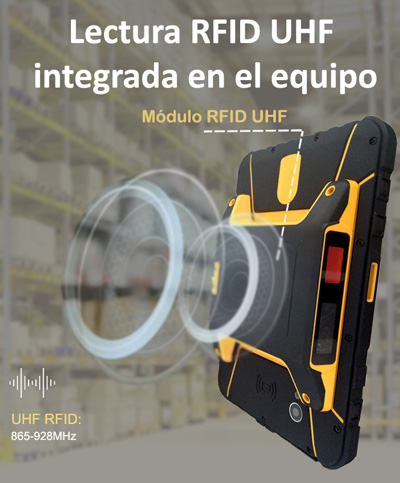 Tablet Android industrial de 7 pulgadas con lector RFID UHF integrado